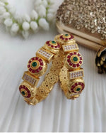Openable Antique Gold bangle, Indian Bangles, Antique gold Kada, Indian Wedding - Libasaa