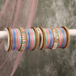 Indian bangles set with sequins work kada, Indian bangles, Wedding jewelry, festive colorful bangles - Libasaa