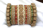 Kundan, Stones & Silk Threads Bridal Bangle Set for Women, Indian Bollywood Jewelry, Set of 2 - Libasaa