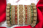 Kundan, Stones & Silk Threads Bridal Bangle Set for Women, Indian Bollywood Jewelry, Set of 2 - Libasaa