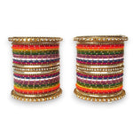 Rainbow Colorful dotted bangles set, Indian Bangle Set, Indian Pakistani Wedding Jewelry, Bridesmaids bangles, for any occasions, Set of 2 - Libasaa