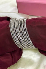 Glimmer Sleek Golden Silver Indian Bangles Set of 12 - Libasaa.com