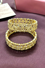 Indian Gold Plated American Diamond CZ Bangle Set - Libasaa.com