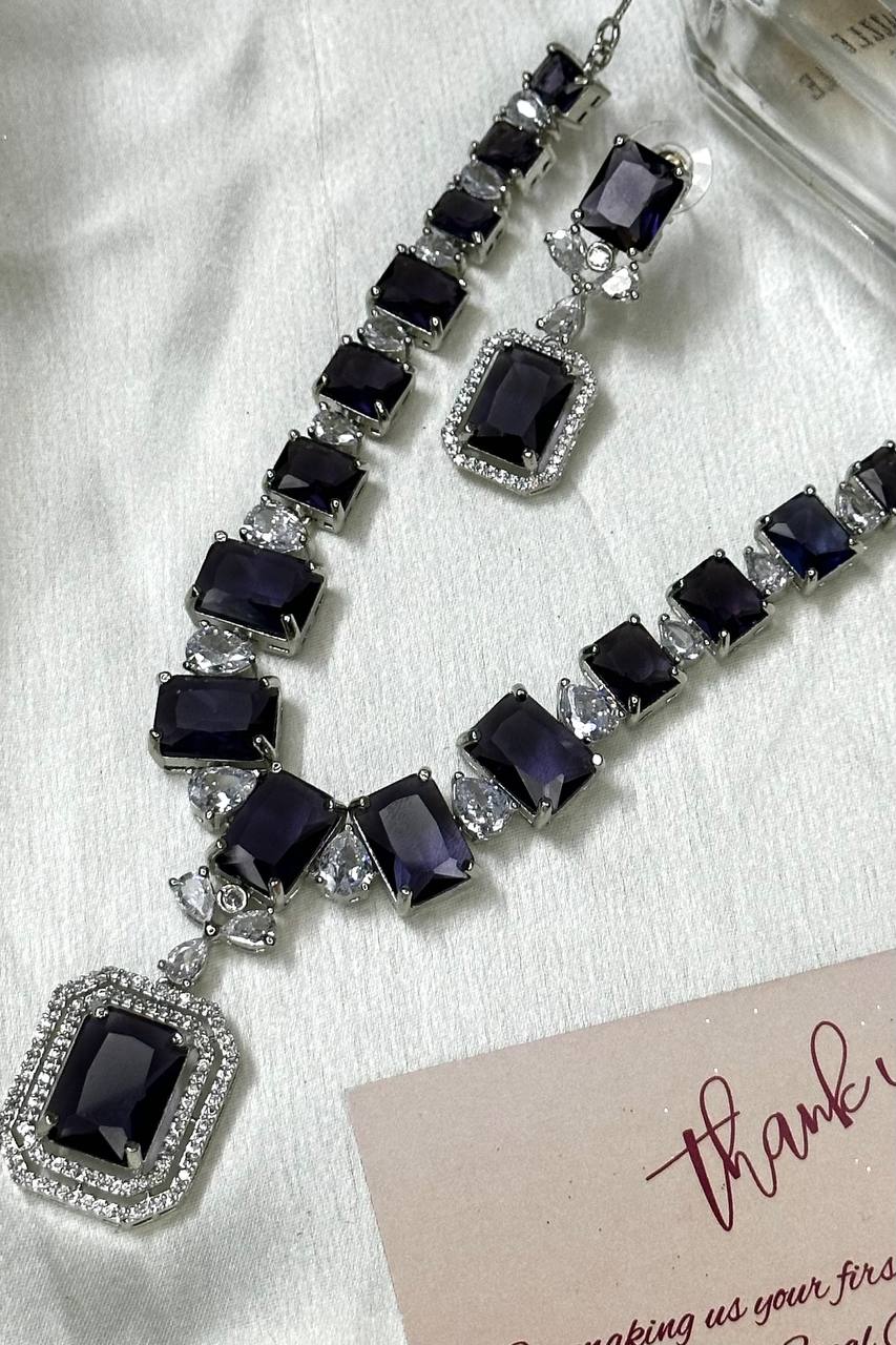 Green CZ Necklace, Emerald Green Necklace, Bridal Necklace, Bridal Sets, Crystal Sets, Green Wedding Jewelry, Cubic Zirconia Set, Bridal Set - Libasaa.com