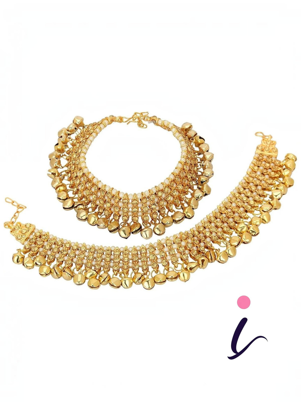 Traditional Belly Dance Payal Anklet for Women | Golden Plated Indian Anklet | Ethnic Tribal Boho Foot Jewellery