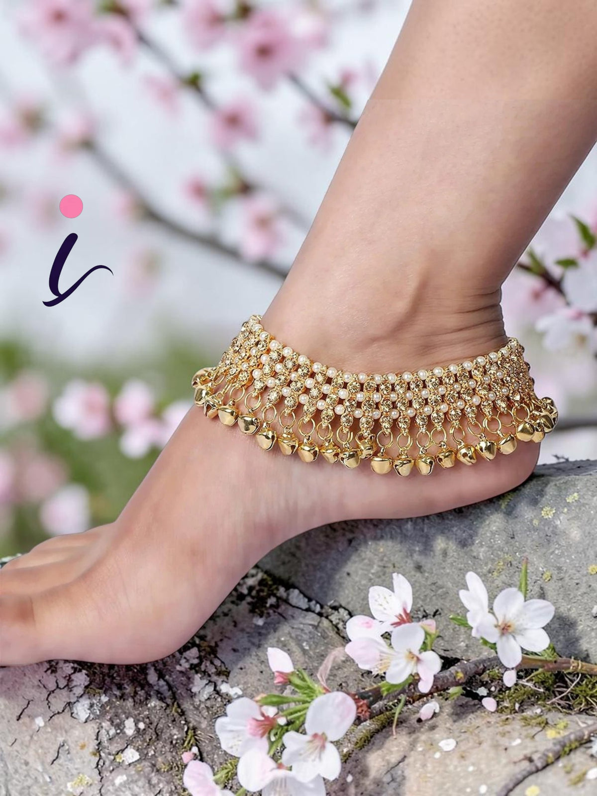 Traditional Belly Dance Payal Anklet for Women | Golden Plated Indian Anklet | Ethnic Tribal Boho Foot Jewellery