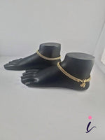 Thin Gold Plated Brass Kolusu Ghungroo Anklet for Women | Traditional Indian Payal | Ethnic Wedding & Party Wear Jewellery