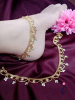 Traditional Gold Plated Thin String Anklet Handcrafted Payal/Anklets