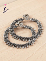 Silver anklets Jewellery Payal Traditional Stylish Anklets, Indian anklets, Silver Ankle Bracelet for Women & Girls (Antique Silver)