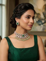 Polki Kundan Choker Necklace Set | Indian Jewellery | Matching Earrings | Premium Polki Kundan Stone Indian Necklace Set