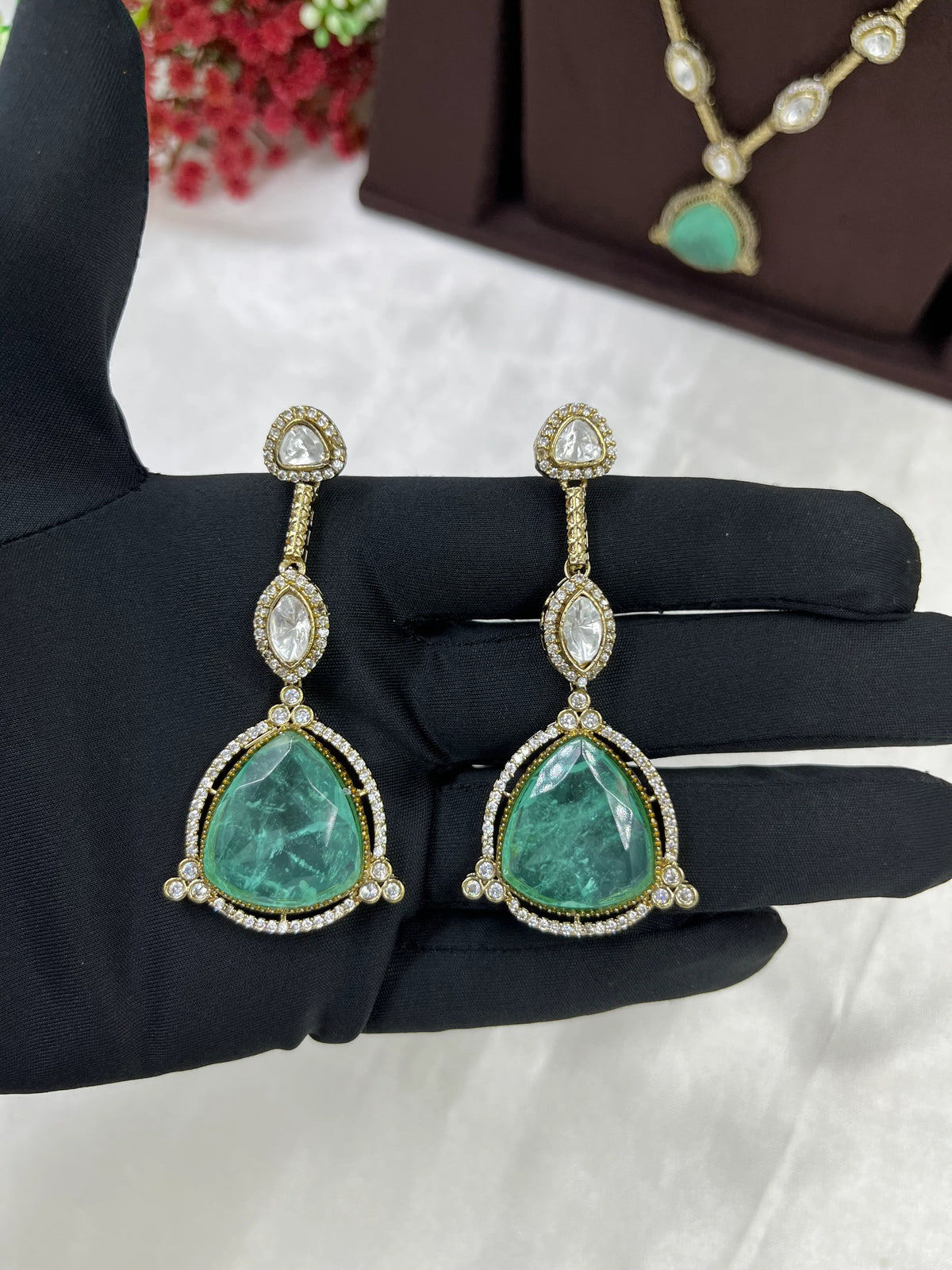 Majestic Maharani Mint Victorian Layered Necklace – Royal Bridal & Party Wear Jewelry - Libasaa.com