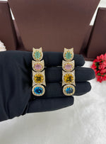 Satrangi AD Multi Choker Necklace Set with Matching Earrings – Bridal & Party Wear Jewelry - Libasaa.com