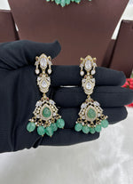 Mohini Antique Premium Moissanite Kundan Necklace Set with Earrings & Maang Tikka β Bridal & Party Jewelry - Libasaa.com