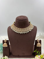 Mohini Antique Premium Moissanite Kundan Necklace Set with Earrings & Maang Tikka β Bridal & Party Jewelry (Copy) - Libasaa.com