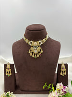 Reeja Antique Gold Necklace Set with Earrings β Bridal & Party Wear Jewelry - Libasaa.com