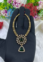 Green Victorian Hasli Necklace Set with Earrings – Bridal & Festive Jewelry - Libasaa.com