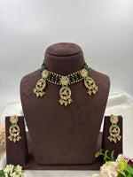Premium Antique Gold Necklace Set – Traditional Bridal & Party Jewelry - Libasaa.com