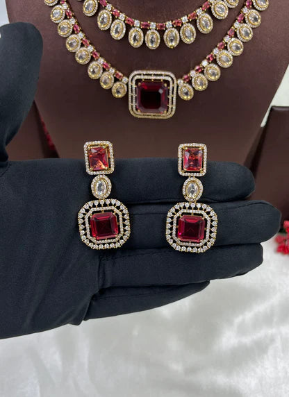 Victorian Double Layered Necklace Set – Elegant Bridal & Party Jewelry - Libasaa.com