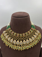 Premium Antique Gold Necklace Set – Traditional Bridal & Party Jewelry - Libasaa.com