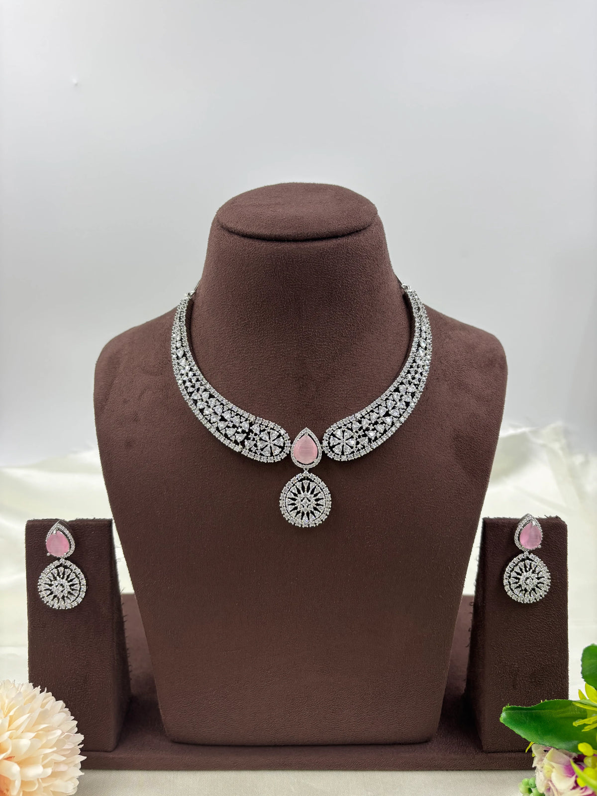 American Diamond Necklace Set β Elegant Bridal & Party Wear Jewelry - Libasaa.com