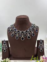 American Diamond Premium Necklace Set with Earrings β Bridal & Party Jewelry - Libasaa.com