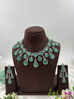 American Diamond Premium Necklace Set with Earrings β Bridal & Party Jewelry - Libasaa.com