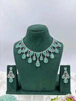 Multi Teardrop Necklace Set with Earrings β Bridal & Party Wear Jewelry - Libasaa.com