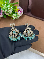 Victorian Inspired Emerald Green Stone Choker Necklace Set - Libasaa.com