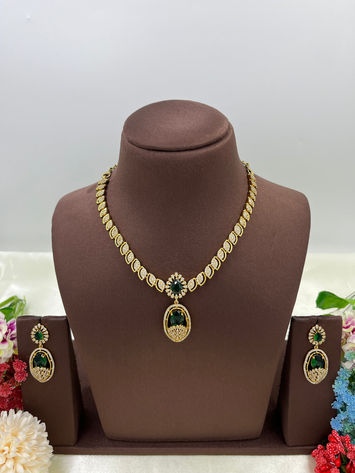 Single Line Victorian Drop Necklace Set with Earrings β Elegant Party Jewelry - Libasaa.com