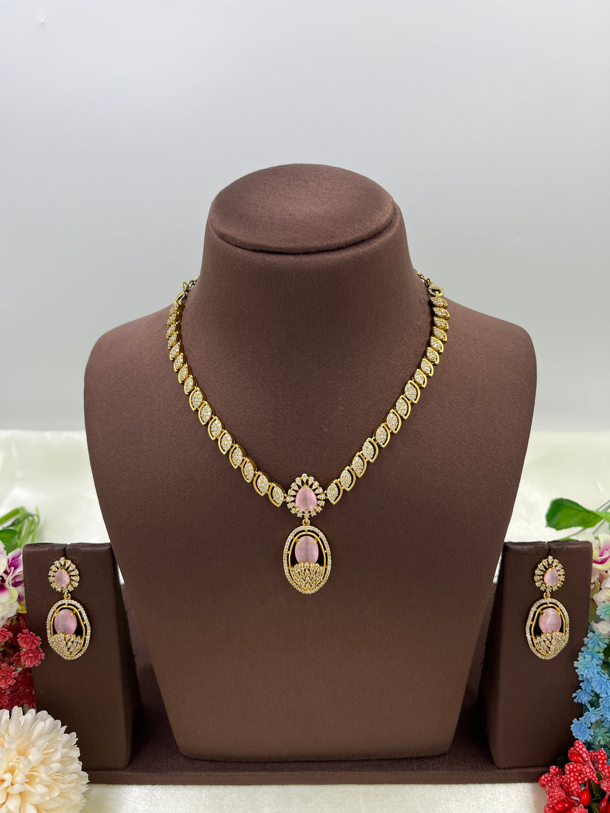 Single Line Victorian Drop Necklace Set with Earrings β Elegant Party Jewelry - Libasaa.com