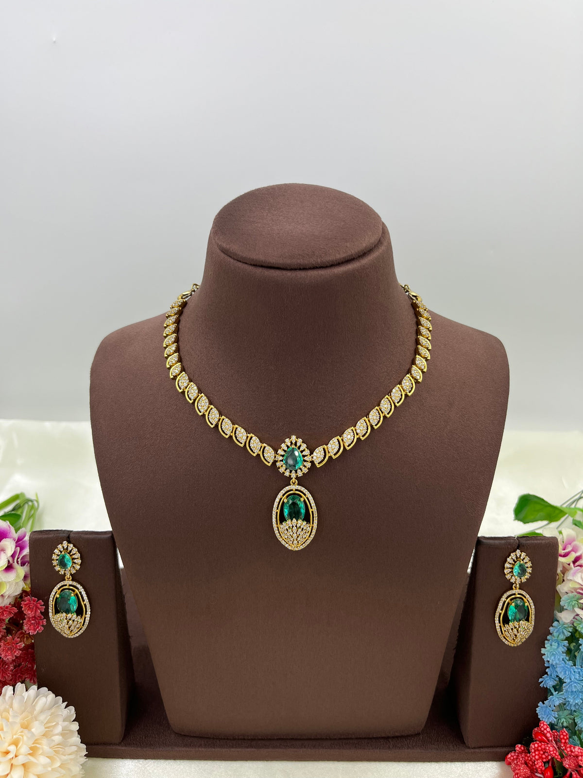 Single Line Victorian Drop Necklace Set with Earrings β Elegant Party Jewelry - Libasaa.com