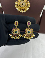 South Indian Temple Necklace Set – Traditional Bridal Jewelry - Libasaa.com