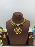 South Indian Temple Necklace Set – Traditional Bridal Jewelry - Libasaa.com