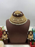 Traditional Choker Necklace Set with Maangtika & Earrings – Royal Bridal - Libasaa.com
