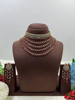 Victorian American Diamond Premium Necklace Set With Earning Luxury Bridal & Wedding Party Wear Jewellery for Women