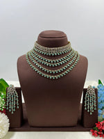 Victorian American Diamond Premium Necklace Set With Earning Luxury Bridal & Wedding Party Wear Jewellery for Women