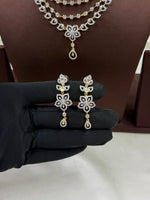 Two-Tone Three Layer Necklace Set for Women | Gold & Silver Tone Statement Jewellery | Bridal, Party & Wedding Wear Necklace