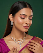 Two-Tone Three Layer Necklace Set for Women | Gold & Silver Tone Statement Jewellery | Bridal, Party & Wedding Wear Necklace