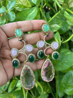 Rajsthani Drop AD Earrings Set Indian Jewelry, CZ Traditional Earrings Set, Jaipuri AD Earrings Set, Bollywood Earrings Set, Celebrity Inspired AD Earrings Set - Libasaa.com