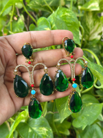 Pakistani American Diamond Bridal Drops Earrings Set, Bollywood Design AD Earrings Set, Celebrties CZ Earrings Set, Wedding Earrings Set, Indian Jewelry Set, Pakistani AD Jewelry Set, Bridal AD Earrings Set - Libasaa.com