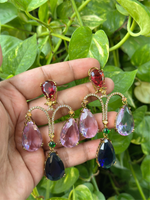 Pakistani American Diamond Bridal Drops Earrings Set, Bollywood Design AD Earrings Set, Celebrties CZ Earrings Set, Wedding Earrings Set, Indian Jewelry Set, Pakistani AD Jewelry Set, Bridal AD Earrings Set - Libasaa.com