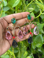 Pakistani American Diamond Bridal Drops Earrings Set, Bollywood Design AD Earrings Set, Celebrties CZ Earrings Set, Wedding Earrings Set, Indian Jewelry Set, Pakistani AD Jewelry Set, Bridal AD Earrings Set - Libasaa.com