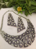 Jaipuri Designed Traditional Wedding Choker Earrings Set, Rajsthani Ethnic Choker Earrings Set, Indian Bridal Choker Set, Pakistani Jewelry Set - Libasaa.com