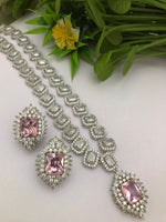 Celebrities Inspired Statement Polki Necklace Earrings Set, Bollywood Design Statement Polki Necklace Set, Indian Bridal Statement Jewelry Set - Libasaa.com