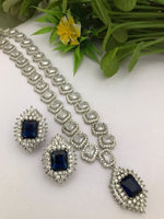 Celebrities Inspired Statement Polki Necklace Earrings Set, Bollywood Design Statement Polki Necklace Set, Indian Bridal Statement Jewelry Set - Libasaa.com