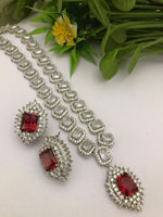 Celebrities Inspired Statement Polki Necklace Earrings Set, Bollywood Design Statement Polki Necklace Set, Indian Bridal Statement Jewelry Set - Libasaa.com