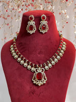 Exquisite Emerald Necklace Matching Earrings Jewelry Set, Indian Emerald Polki Jewelry Set, Indian Wedding Necklace Set, Indian Bridal Set - Libasaa.com