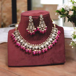 Bridal Wedding Peacock Design Polki Choker Set, Indian Choker Polki Set, Pakistani Peacock Inspired Jewelry Set, Celebrity Peacock Choker Set - Libasaa.com