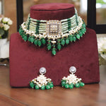 Multi Stranded Accents Beaded Choker Indian Jewelry Set, Indian Beaded Choker Set, Wedding Jewelry Set, Pakistani Jewelry Set, Traditional Choker Set - Libasaa.com