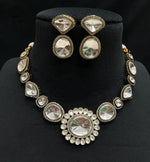 Handcrafted Intricately Designed Polki Indian Choker Set, Bollywood Polki Choker Set, Indian Polki Jewelry Set, Wedding Jewelry Set - Libasaa.com